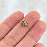 Herraje Barril de Fuego 0.85gr / 0.7cm / Circones Negros Oro Amarillo 18K *