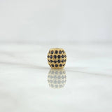 Herraje Barril de Fuego 0.85gr / 0.7cm / Circones Negros Oro Amarillo 18K *