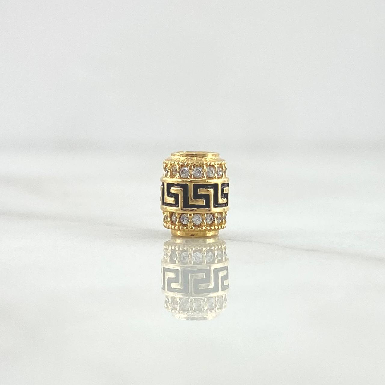 Herraje Barril Tribal 1.45gr / 0.8cm / Circones Blancos Oro Amarillo 18K