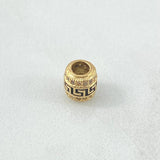 Herraje Barril Tribal 1.45gr / 0.8cm / Circones Blancos Oro Amarillo 18K