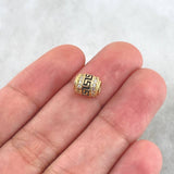 Herraje Barril Tribal 1.45gr / 0.8cm / Circones Blancos Oro Amarillo 18K