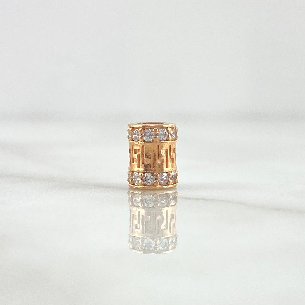 Herraje Barril Tribal 1.55gr / 0.8cm / Circones Blancos Oro Rosa 18K