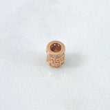Herraje Barril Tribal 1.55gr / 0.8cm / Circones Blancos Oro Rosa 18K