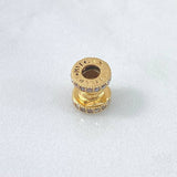 Herraje Rústico Carrete 2.25gr / 0.9cm / Circones Blancos Oro Amarillo 18K