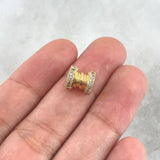 Herraje Rústico Carrete 2.25gr / 0.9cm / Circones Blancos Oro Amarillo 18K