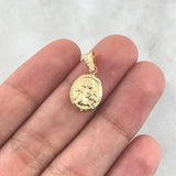 Dije Sagrado Corazón De Jesús - Virgen Del Carmen 0.8gr / 2mm Mate - Liso Oro Amarillo 18K ©