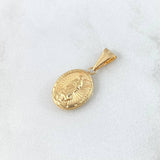 Dije Virgen Guadalupe Ovalada 0.75gr / 2.2mm Troquelada - Cargador Liso Oro Amarillo 18K ©