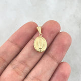 Pendant Oval Virgin Guadalupe 0.8gr / 2.2mm Stamped - Smooth Charger 18K Yellow Gold ©