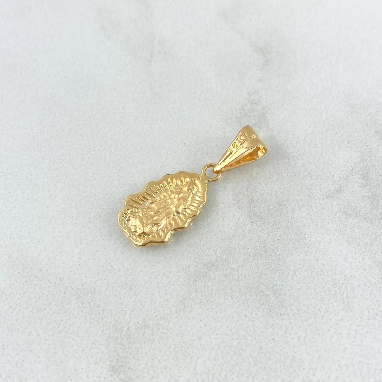 Dije Virgen Guadalupe Silueta 0.65gr / 2mm Mate - Liso Oro Amarillo 18K ©