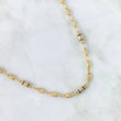 Cadena Rústica Barril Cruzado 12.7gr / 60cm / 5mm Texturizado - Cauchos Negros Oro Amarillo 18K ©