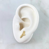 Topos Copos Hoja 1.8gr / 10mm Circones Blancos Oro Amarillo 18K ©