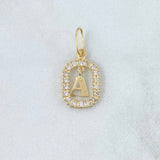 Pendant Letter A Frame 1.3gr / 2.5cm - 1.8cm / White Zircons 18K Yellow Gold