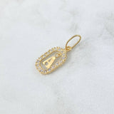Pendant Letter A Frame 1.3gr / 2.5cm - 1.8cm / White Zircons 18K Yellow Gold