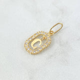 Pendant Letter G Frame 1.45gr / 2.5cm - 1.8cm / White Zircons 18K Yellow Gold