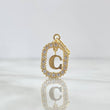 Pendant Letter G Frame 1.45gr / 2.5cm - 1.8cm / White Zircons 18K Yellow Gold