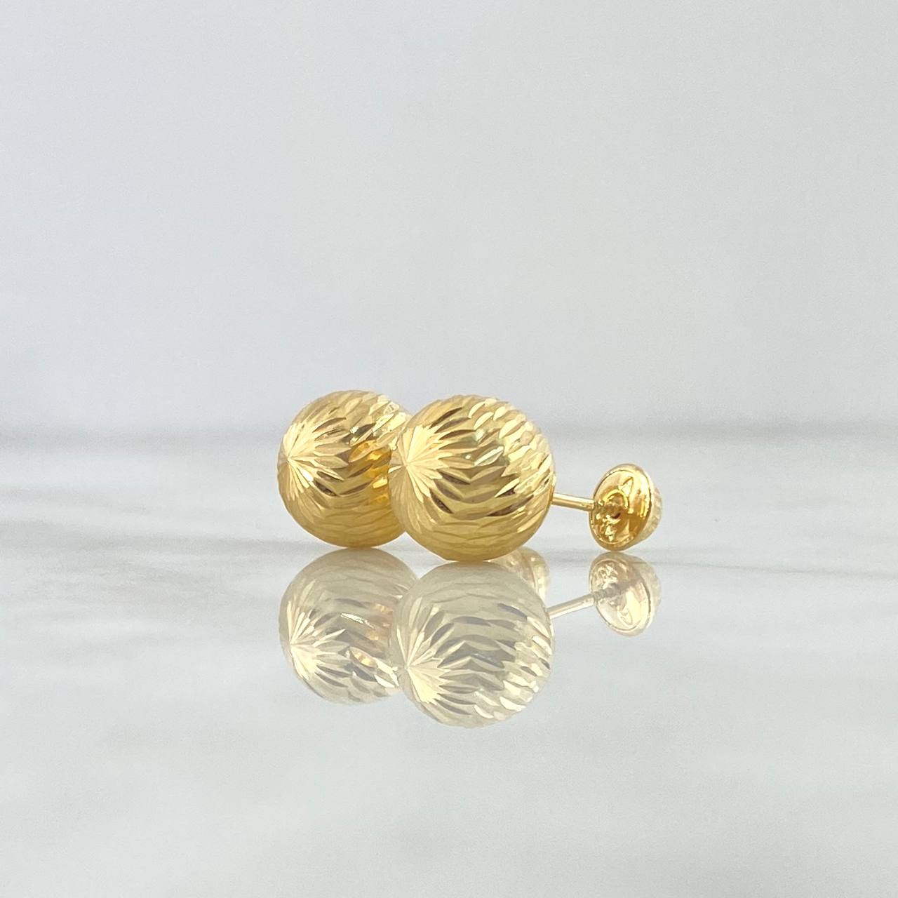 Topos Bola 1.6gr / 10mm Diamantados Oro Amarillo 18K