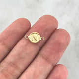 Charm Letter N 0.4gr / 1.3cm / Matte Yellow Gold 18K Circle
