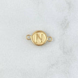 Charm Letter N 0.4gr / 1.3cm / Matte Yellow Gold 18K Circle