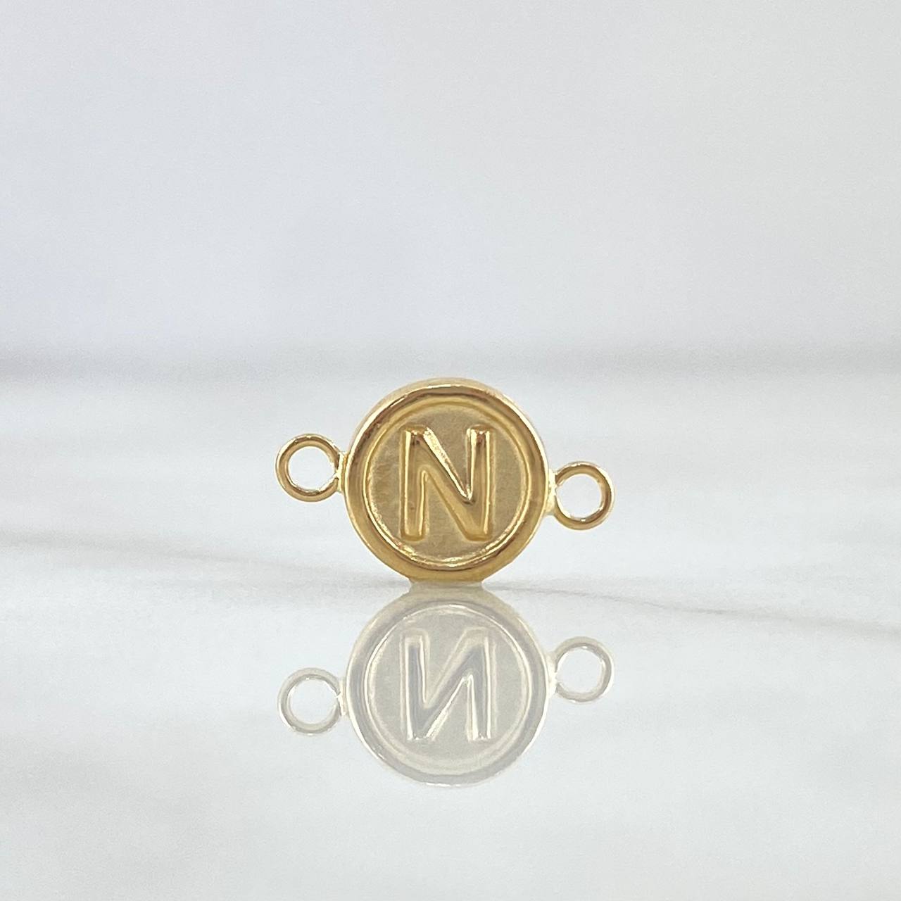 Charm Letter N 0.4gr / 1.3cm / Matte Yellow Gold 18K Circle