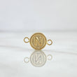 Charm Letter N 0.4gr / 1.3cm / Matte Yellow Gold 18K Circle