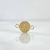 Charm Letter N 0.4gr / 1.3cm / Matte Yellow Gold 18K Circle