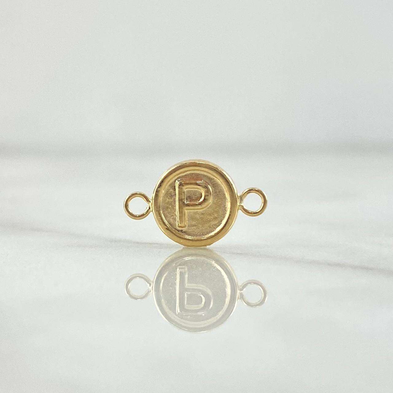Charm Letter P 0.45gr / 1.3cm / Matte Yellow Gold 18K Circle