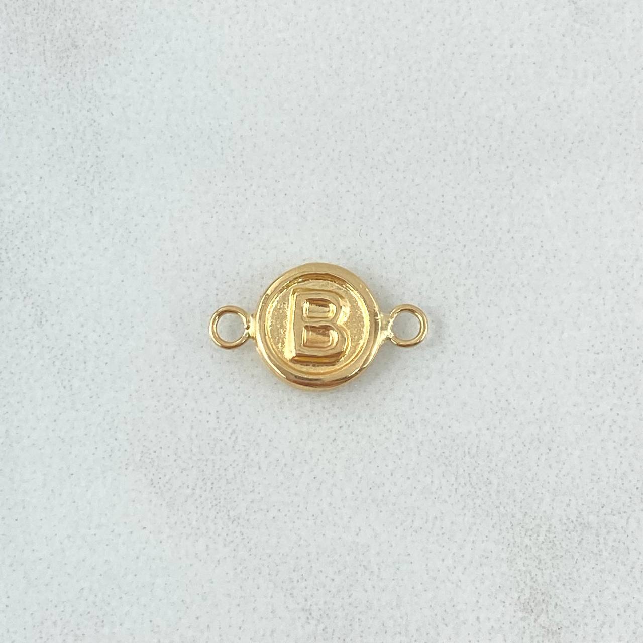 Charm Letter B 0.45gr / 1.3cm / Matte Yellow Gold 18K Circle