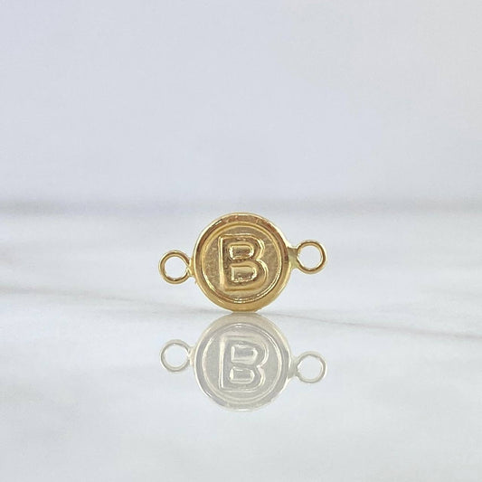 Charm Letter B 0.4gr / 1.3cm / Matte Yellow Gold 18K Circle