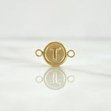 Charm Letter T 0.4gr / 1.3cm / Matte Yellow Gold 18K Circle