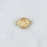 Charm Letter T 0.4gr / 1.3cm / Matte Yellow Gold 18K Circle