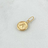 Pendant Letter A 0.45gr / 1.4cm / Matte Circle 18K Yellow Gold