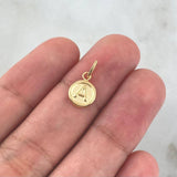 Pendant Letter A 0.45gr / 1.4cm / Matte Circle 18K Yellow Gold