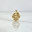 Pendant Letter A 0.45gr / 1.4cm / Matte Circle 18K Yellow Gold