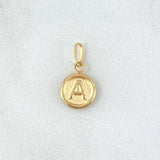 Pendant Letter A 0.45gr / 1.4cm / Matte Circle 18K Yellow Gold