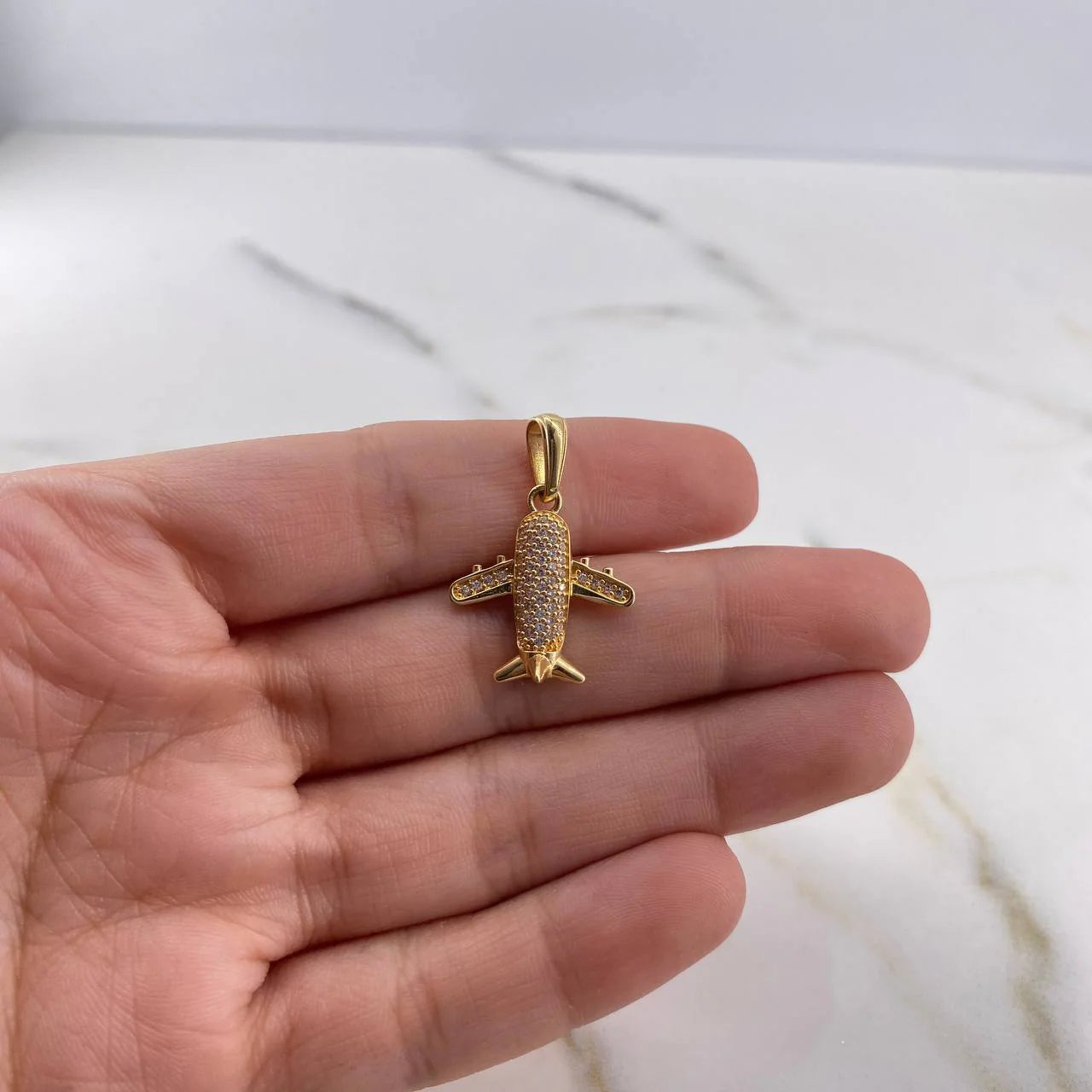 Dije Avión 2.75 g / 1 in Oro Amarillo 18K