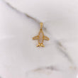 Pendant Airplane 2.65gr / 2.5cm / White Zircons 18K Yellow Gold #