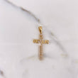 Pendant Jesus Cross 2.5gr / 3.7cm / White Zircons 18K Yellow Gold #