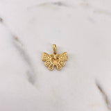 Pendant Heart Butterfly 2.25gr / 1.9cm / White Zircons 18K Yellow Gold #
