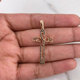 Pendant Jesus Cross 2.45gr / 3.7cm / Black Zirconia 18K Rose Gold #