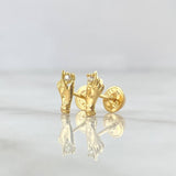 Topos Mano 0.9gr / 9mm Circones Blancos Oro Amarillo 18K *