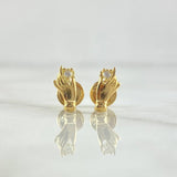 Topos Mano 0.85gr / 9mm Circones Blancos Oro Amarillo 18K