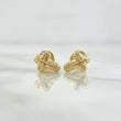 Stud Earrings Crossed Ray 0.7gr / 8mm 18K Yellow Gold *