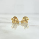 Stud Earrings Crossed Ray 0.7gr / 8mm 18K Yellow Gold *