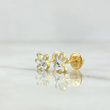 Stud Earrings Cartoon Gloves 0.85gr / 6mm White Resin 18K Yellow Gold *