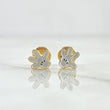Stud Earrings Cartoon Gloves 0.85gr / 6mm White Resin 18K Yellow Gold *