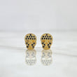 Topos Calavera 1gr / 8mm Circones Negros Oro Amarillo 18K *