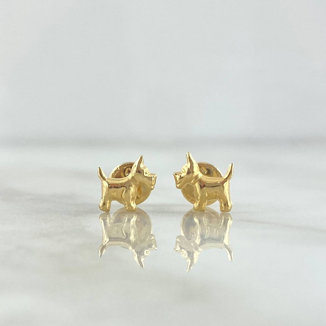 Topos Perro Schnauzer 0.6gr / 7mm Liso Oro Amarillo 18K