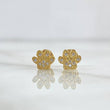 Stud Earrings Prints 1gr / 6mm White Zircons 18K Yellow Gold
