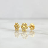 Stud Earrings Prints 1gr / 6mm White Zircons 18K Yellow Gold
