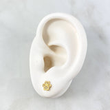 Stud Earrings Prints 1gr / 6mm White Zircons 18K Yellow Gold